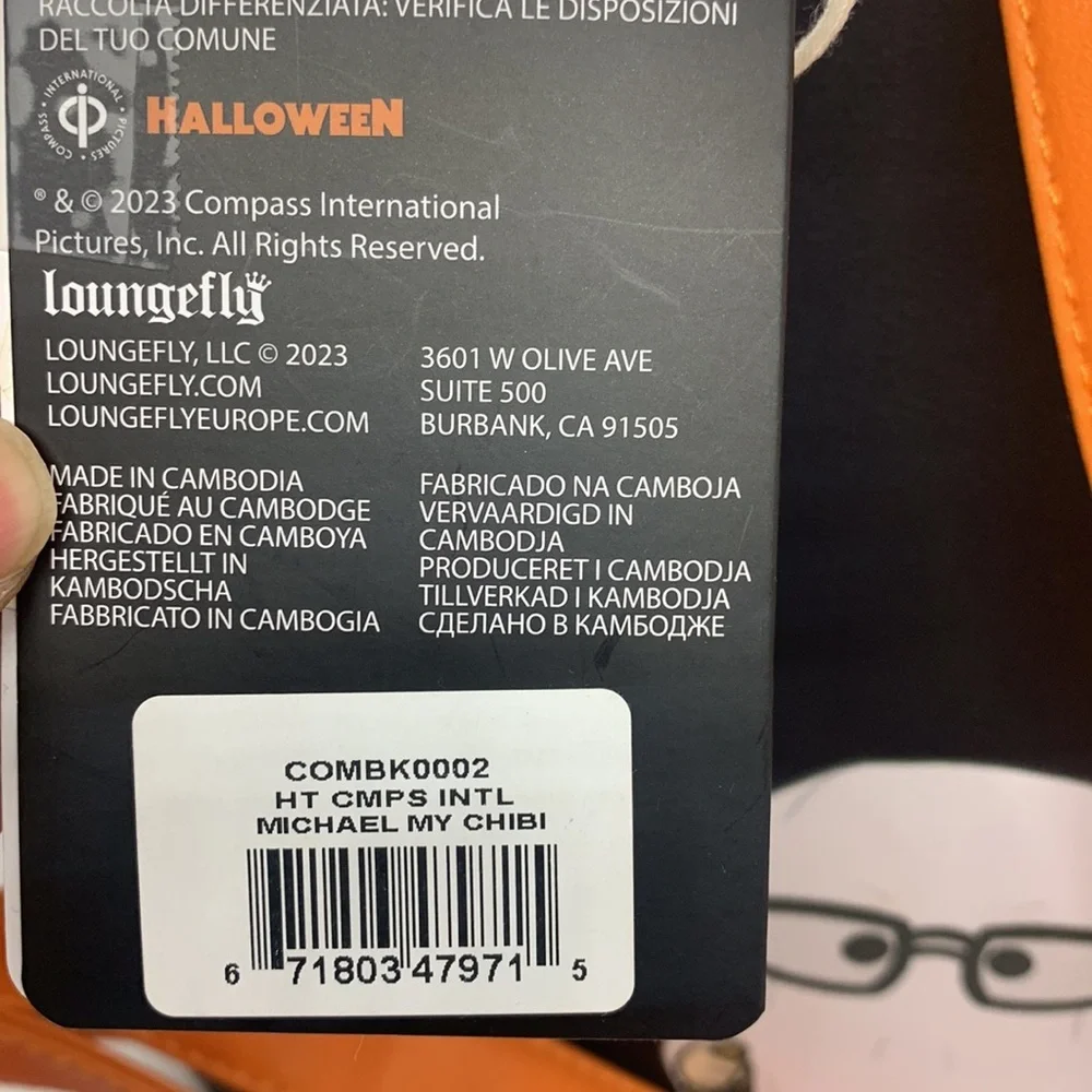 Loungefly NEW Halloween Michael Meyers Black Orange White Backpack Pumpkin